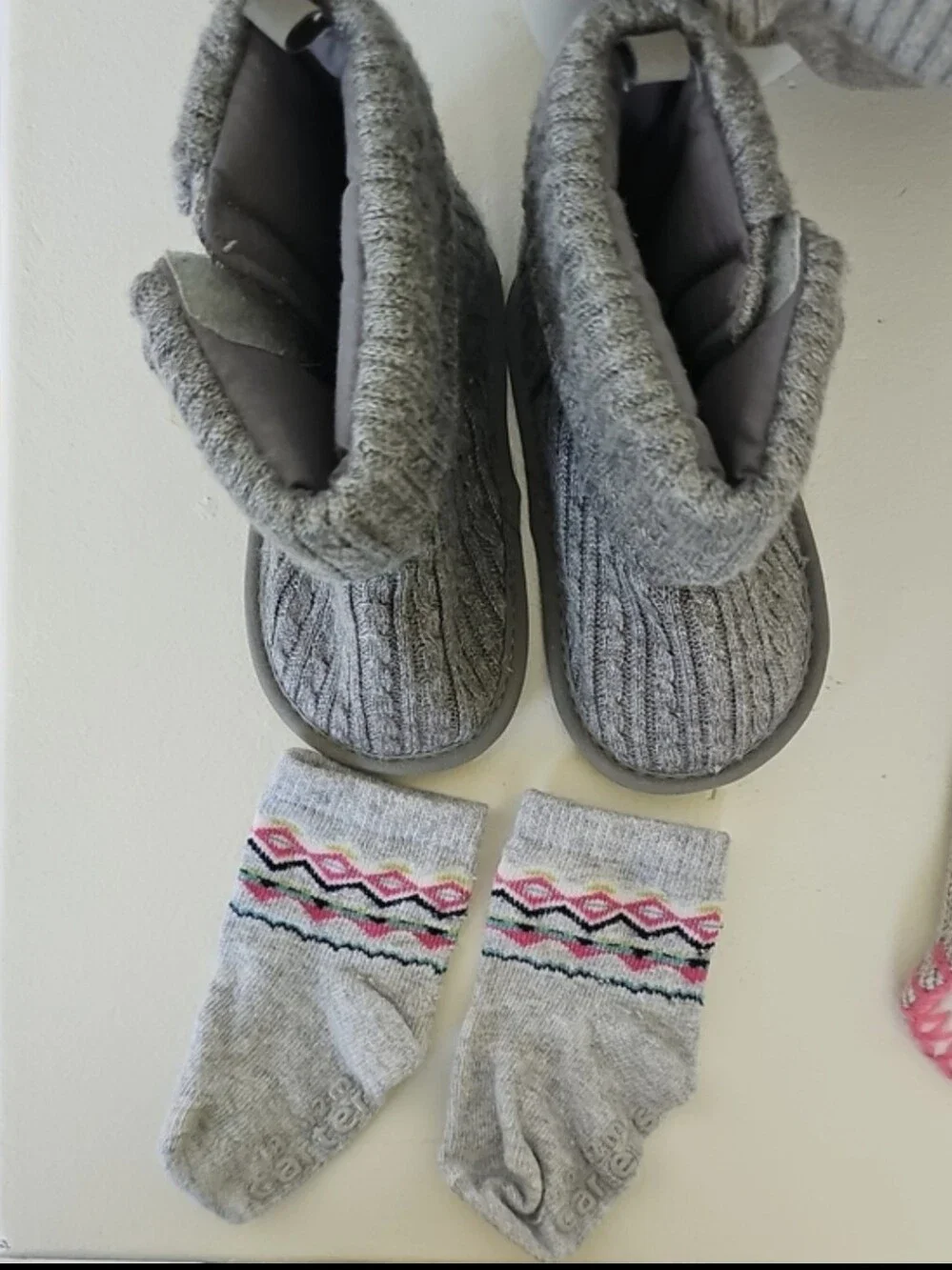 Carter’s | Baby Girl Fair Isle Sweater Dress Outfit Set w/ Hat, Booties & Socks